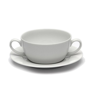  Soup Cup & Saucer 2 Handle Single Liner